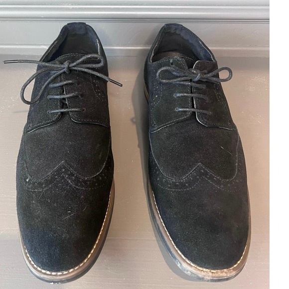 Bruno Marc Urban Black Suede Brogue Oxford Dress Shoes Sz 13 Classic Business main image 6
